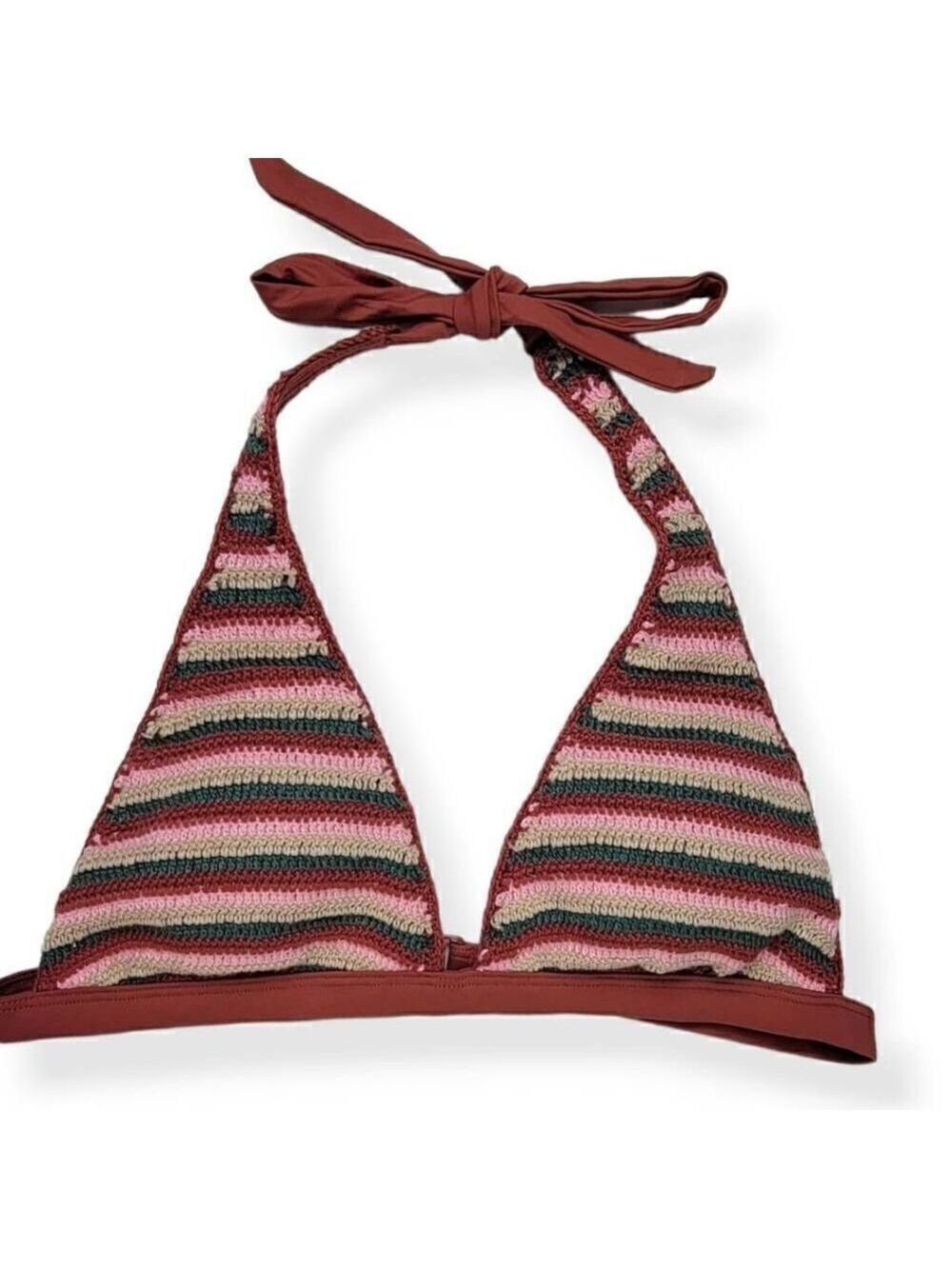 Xhilaration Crochet Halter Bikini Top Large 8-10 Jrs.